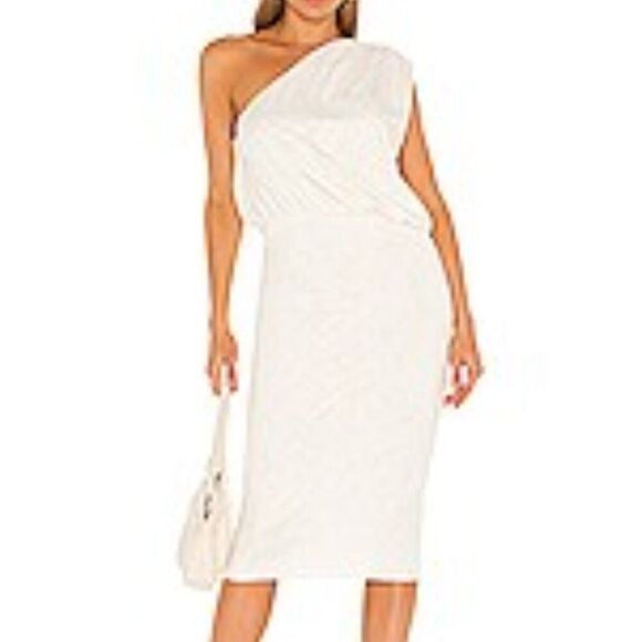 LNA X REVOLVE One Shoulder Midi Dress in White - Medium